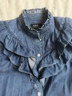 A.P.C. アーペーセー　デニムフリルシャツ　38 インディゴのサムネイル