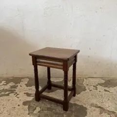 1038【スツール】飛騨産業　キツツキ　穂高　小椅子　花台　昭和レトロヴィンテー 1038【スツール】飛騨産業 キツツキ 穂高 小椅子 花台 昭和レトロ