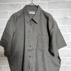 MICHEL BASIC 半袖チェックシャツ メンズ L〜XL相当 ネイビーのサムネイル