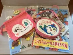 コキンちゃん顔デザインのポーチ　ドキンちゃん巾着　アンパンマンクリアファイル