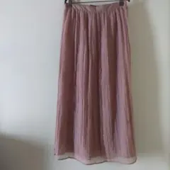 ZARA ザラ レディース ロングスカート L ピンク ワッシャー加工