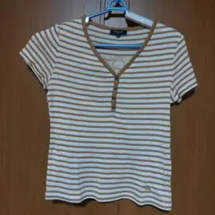 バーバリーロンドン 半袖Tシャツ 2 ボーダー 三陽商会 Vネックレース