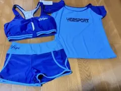 YIGE SPORT 水着セット ブラトップ・ショートパンツ・Tシャツ
