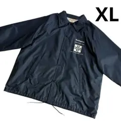 80s 90s USA製 AUBURN ナイロン コーチジャケット XL 紺 白