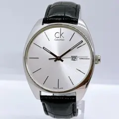 Calvin Klein 新品電池 極美品 腕時計 メンズ シルバー ラウンド 
