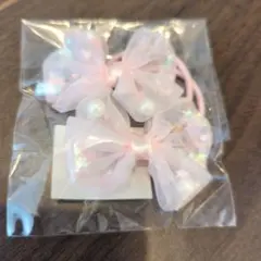 リボン型ヘアゴム2個セット