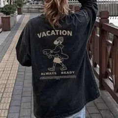 VACATION ALWAYS READY 長袖Tシャツ ブラック 2XL
