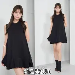 ダーリッチ darich ランダムフリルポンチミニワンピース BLK FREE