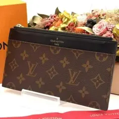 IC内蔵 ルイヴィトン モノグラム スリムパース 長財布 バッグインバッグ