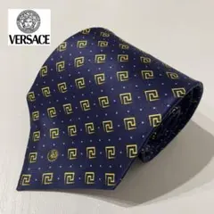 VERSACE ベルサーチェ ネクタイ メドゥーサ柄 シルク100% ネイビーのサムネイル