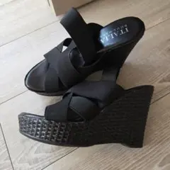 ITALIA SHOEMAKERS ウェッジソール サンダル ブラック 37のサムネイル