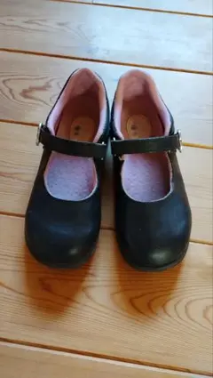 値下げ【中古】Carrot黒いメリージェーンシューズ ハート型バックル付20cm