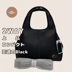 COACH CM545 2WAY黒レザーハンドバッグ