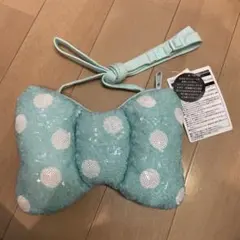 新品タグ付き　ミニー　リボン　ショルダーバッグ　ブルー　青　水色　スパンコール