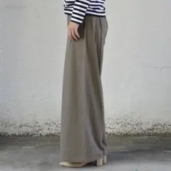 リブパンツ ワイドパンツ