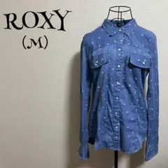ROXY/ロキシー（M）シャツ/デニム/ブルー/長袖/ドット柄/ポケットありのサムネイル