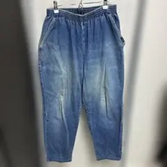 chicデニムブルー ウエストゴム パンツ