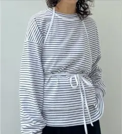 『最終処分』　y/m ストライプ 長袖Tシャツ