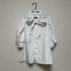 SHEIN ボウタイ ブラウス 半袖 白