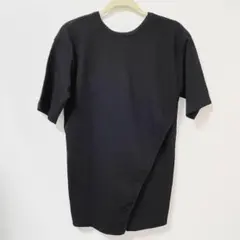 アダムエロペ ベルト付き 日本製コットン100% スリット Tシャツ ブラックのサムネイル
