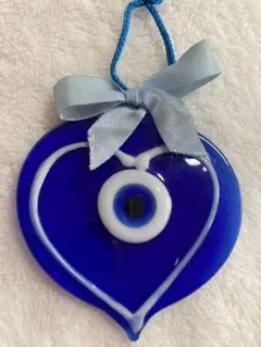 ハート型　ナザールボンジュウ　トルコ　青い目　お守り　魔除け　約6cm