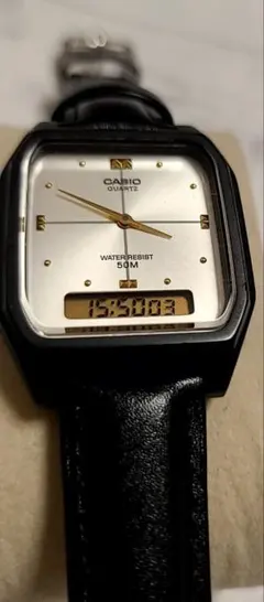 CASIO AW-48H アナデジ 新品電池　レザーバンド