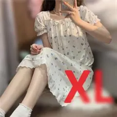 【24-7】青バラ・ナイトウェアルームウェア・ネグリジェ XL