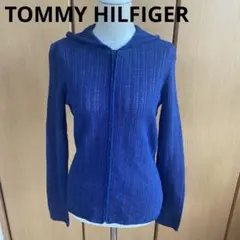 TOMMY HILFIGER アクリル✖️ナイロン　フード付きジップパーカー