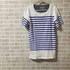 ネ*ル様 ikka ボーダー Tシャツ Sサイズ メンズ ホワイト/ブルー 青のサムネイル