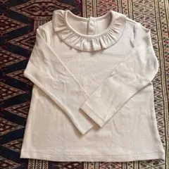 【未使用】UNIQLO フリル襟 長袖カットソー　薄ピンク 100cm