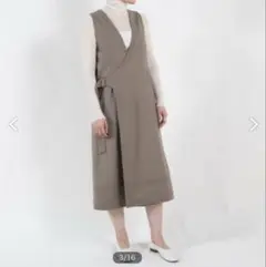 ギャルリーヴィー　ウールサキソニー ベルテッドラップワンピース　ロング　36