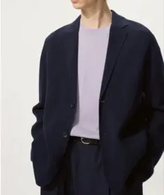 UNIQLO ミラノリブジャケット　S　ネイビー