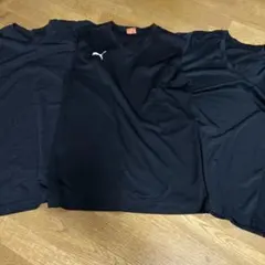 PUMA 黒 VネックTシャツ 3枚セット