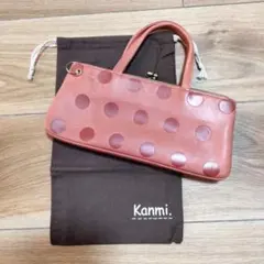 Kanmi.カンミ　ソフトキャンディロングウォレット　水玉　がま口　ピンク