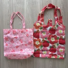 リラックマ エコバッグ 2点セット いちご 花柄