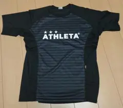 ATHLETA ストライプデザイン シャツ XO 黒