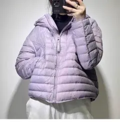 軽量 フード付き ショート丈 ゆったり 柔らかい 保温 アウター スリム見え