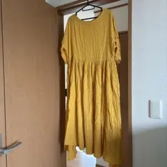 MAISON DE REEFUR イエロー ロングワンピース ギャザー フレアのサムネイル