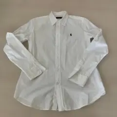 【美品】Polo Ralph Lauren ホワイト長袖シャツ Mサイズ