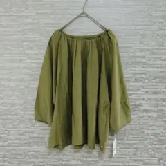 パーソンズ　カーキ　ギャザーブラウス　Mサイズ　新品タグ付き✨
