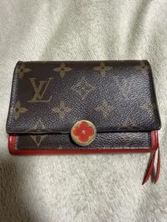 Louis Vuitton ポルトフォイユ・フロール コンパクト赤 2つ折り財布