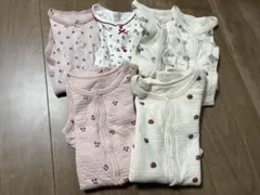 ベビー肌着6着セット　70〜80 半袖長袖 ピンク ホワイト