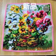 FILLER 花のバスケット刺繍 ハンカチ フェイラー 新品