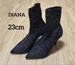 DIANA ダイアナ　ニット　ショート　ブーツ　キラキラ　ラメ　黒　23