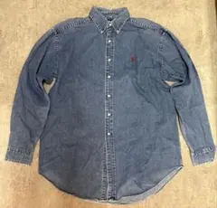 Ralph Lauren 『BLAIRE』 デニムボタンダウン長袖シャツ L