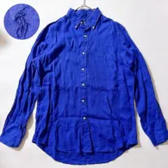 リネン100✨同色ポニー ラルフローレン クラシックフィット BDシャツ L