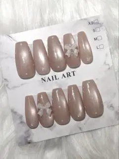 ネイルチップ ベージュ マグネット ドット ワンホン