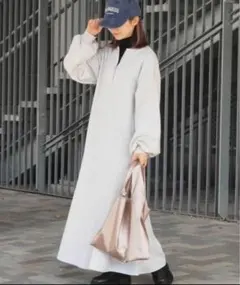 ハーフジップ2wayワンピース