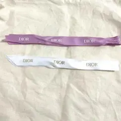 DIOR ロゴ入りサテンリボン 2本セット