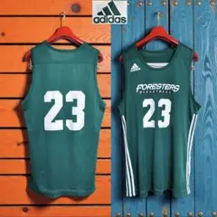 adidas リバーシブルメッシュタンクトップ バスケシャツ 緑×白 Mのサムネイル
